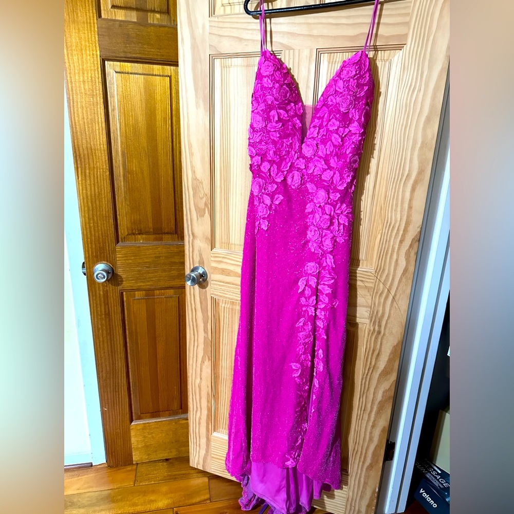 Hot pink sequenced dress